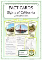 Vorschau - Arbeitsblätter - Fact Cards - CALIFORNIA mit QUIZ (2-fach differenziert) - Deckblatt