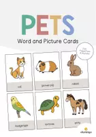 Aperçu - Affichage - Pets / Animaux de compagnie: Word and Picture Cards (Cartes avec images pour le cours d'anglais) - Page de couverture