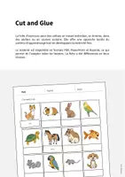 Aperçu - Matériel pour travaux manuels / dessin - Pets / Animaux de compagnie: Cut and Glue (Fiche d'exercices d'anglais) - Page 1