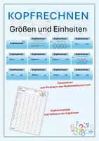 Vorschau - Arbeitsblätter - Kopfrechnen Größen und Einheiten Niveau 2 Präsentation - Deckblatt