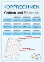 Vorschau - Arbeitsblätter - Kopfrechnen Größen und Einheiten Präsentation - Deckblatt