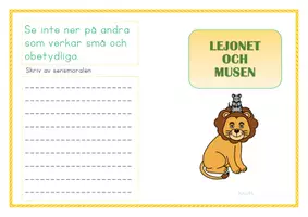 förhandsvisning - Fabel - Lejonet och musen - sida 1