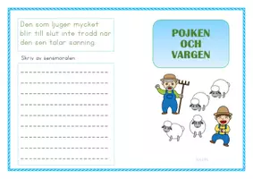 förhandsvisning - Fabel - Pojken och vargen - sida 1