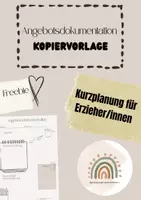Vorschau - Anderer Materialtyp - Angebotsdokumentation Kopiervorlage für Erzieher/innen FREEBIE - Deckblatt