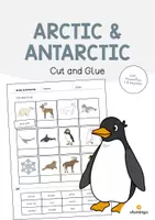 Aperçu - Matériel pour travaux manuels / dessin - Arctic & Antarctic / Arctique et Antarctique: Cut and Glue (Fiche d'exercices d'anglais) - Page de couverture