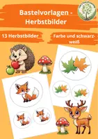 Vorschau - Mal- und Bastelvorlagen - Bastelvorlagen – Herbstbilder in Farbe & Schwarz-Weiß - Deckblatt