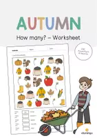 Aperçu - Cartes d'exercices - Autumn / Automne: How many? – Worksheet (Fiche d'exercices d'anglais) - Page de couverture