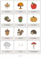 Aperçu - Fiches - Autumn / Automne: Vocabulary Cards (Cartes de mots) - Page 2