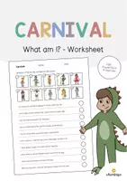 Aperçu - Cartes d'exercices - Carnival / Carnaval: What am I? - Worksheet (Fiche d'exercices d'anglais) - Page de couverture