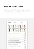 Aperçu - Cartes d'exercices - Carnival / Carnaval: What am I? - Worksheet (Fiche d'exercices d'anglais) - Page 1