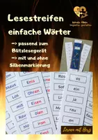 Vorschau - Stationenlernen - Lesestreifen: einfache Wörter (Blitzlesen) - Deckblatt