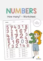 Aperçu - Cartes d'exercices - Numbers / Nombres: How many? – Worksheet (Fiche d'exercices d'anglais) - Page de couverture
