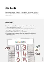 Aperçu - Cartes / Images - Numbers / Nombres: Clip Cards (Cartes à pince pour le cours d'anglais) - Page 1