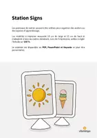 Aperçu - Affichage - Summer / Été: Station Signs (Cartes de travail en atelier) - Page 1