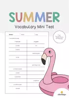 Aperçu - Tests - Summer / Été: Vocabulary Mini Test (Test pour le cours d'anglais) - Page de couverture