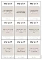 Aperçu - Jeux - Summer / Été: What am I? - Cards (Jeu pour le cours d'anglais) - Page 2