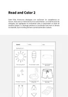 Aperçu - Cartes d'exercices - Summer / Été: Read and Color 2 (Fiche d'exercices d'anglais) - Page 1