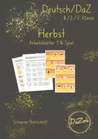 Vorschau - Unterrichtsreihen - Akkusativ & Spiel Ich habe, wer hat Wortschatz Herbst - Deckblatt