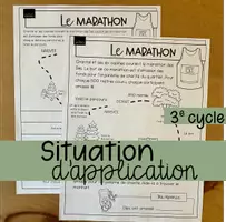 Aperçu - Cartes d'exercices - Situation d'application - Le marathon 5e - Page de couverture