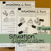 Aperçu - Feuilles d'exercices - Situation d'application - Magasinage d'hiver 5e - Page de couverture