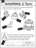 Aperçu - Feuilles d'exercices - Situation d'application - Magasinage d'hiver 6e - Page 1