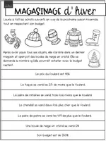 Aperçu - Feuilles d'exercices - Situation d'application - Magasinage d'hiver 6e - Page 2