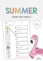 Aperçu - Cartes d'exercices - Summer / Été: Draw the lines 2 (Fiche d'exercices d'anglais) - Page de couverture