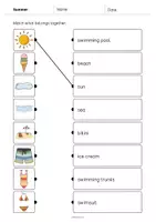 Aperçu - Cartes d'exercices - Summer / Été: Draw the lines 2 (Fiche d'exercices d'anglais) - Page 2