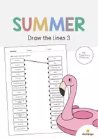 Aperçu - Cartes d'exercices - Summer / Été: Draw the lines 3 (Fiche d'exercices d'anglais) - Page de couverture
