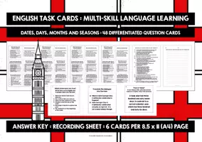 Vorschau - Stationenlernen - ENGLISH CALENDAR TASK CARDS FOR GERMAN SPEAKERS - Seite 1