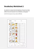 Aperçu - Fiches - Breakfast / Petit-déjeuner: Vocabulary Worksheet 2 (Fiche d'exercices d'anglais) - Page 1