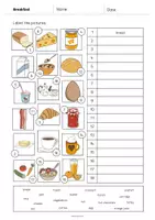 Aperçu - Fiches - Breakfast / Petit-déjeuner: Vocabulary Worksheet 2 (Fiche d'exercices d'anglais) - Page 3