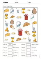 Aperçu - Cartes d'exercices - Breakfast / Petit-déjeuner: How many? – Worksheet (Fiche d'exercices d'anglais) - Page 3