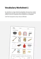 Aperçu - Fiches - Baking / Cuisson: Vocabulary Worksheet 1 (Fiche d'exercices d'anglais) - Page 1