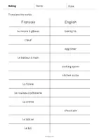 Aperçu - Tests - Baking / Cuisson: Vocabulary Mini Test (Test pour le cours d'anglais) - Page 2
