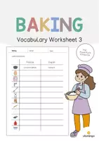 Aperçu - Fiches - Baking / Cuisson: Vocabulary Worksheet 3 (Fiche d'exercices d'anglais) - Page de couverture