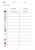 Aperçu - Fiches - Baking / Cuisson: Vocabulary Worksheet 3 (Fiche d'exercices d'anglais) - Page 2