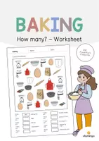 Aperçu - Cartes d'exercices - Baking / Cuisson: How many? – Worksheet (Fiche d'exercices d'anglais) - Page de couverture