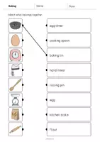 Aperçu - Cartes d'exercices - Baking / Cuisson: Draw the lines 2 (Fiche d'exercices d'anglais) - Page 2