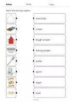 Aperçu - Cartes d'exercices - Baking / Cuisson: Draw the lines 2 (Fiche d'exercices d'anglais) - Page 3