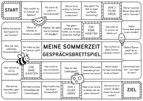 Vorschau - Arbeitsblätter - Sommerzeit Gesprächsbrettspiel ☀️🎲 Plauderbrettspiel | Gesprächsanlässe als Brettspiel - Seite 1