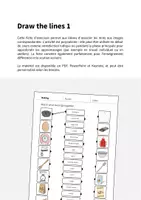 Aperçu - Cartes d'exercices - Baking / Cuisson: Draw the lines 1 (Fiche d'exercices d'anglais) - Page 1