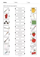 Aperçu - Cartes d'exercices - Baking / Cuisson: Draw the lines 1 (Fiche d'exercices d'anglais) - Page 3