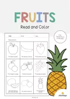 Aperçu - Cartes d'exercices - Fruits: Read and Color 2 (Fiche d'exercices d'anglais) - Page de couverture