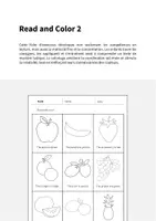 Aperçu - Cartes d'exercices - Fruits: Read and Color 2 (Fiche d'exercices d'anglais) - Page 1