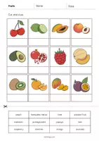 Aperçu - Matériel pour travaux manuels / dessin - Fruits: Cut and Glue (Fiche d'exercices d'anglais) - Page 3