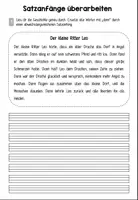 Vorschau - Arbeitsblätter - Satzanfänge überarbeiten Aufsatzerziehung - Seite 1