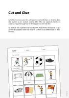 Aperçu - Matériel pour travaux manuels / dessin - Football: Cut and Glue (Fiche d'exercices d'anglais) - Page 1