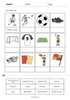 Aperçu - Matériel pour travaux manuels / dessin - Football: Cut and Glue (Fiche d'exercices d'anglais) - Page 2