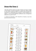 Aperçu - Cartes d'exercices - Fast Food / Restauration rapide: Draw the lines 1 (Fiche d'exercices d'anglais) - Page 1